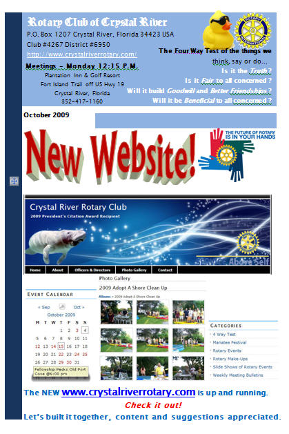 Crystal River Rotary Club Bulletin bulletin