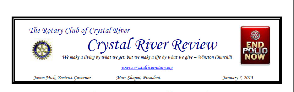 Crystal River Rotary Newsletter